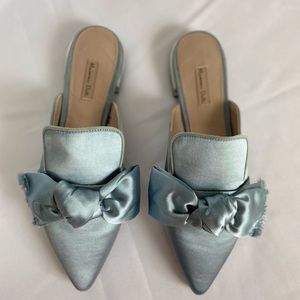 Massimo Dutti Satin & Suede Mules
